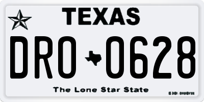 TX license plate DRO0628