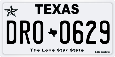 TX license plate DRO0629