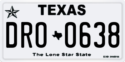 TX license plate DRO0638