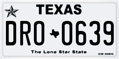 TX license plate DRO0639