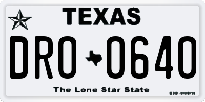 TX license plate DRO0640