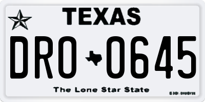 TX license plate DRO0645