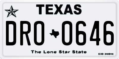 TX license plate DRO0646