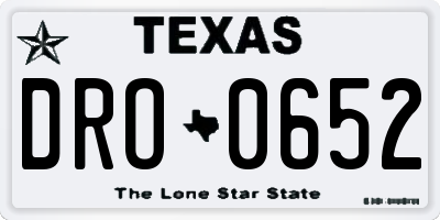 TX license plate DRO0652