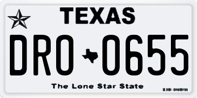 TX license plate DRO0655