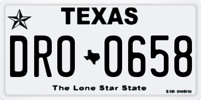 TX license plate DRO0658