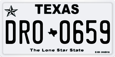 TX license plate DRO0659