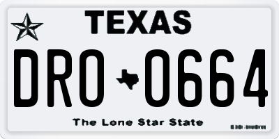 TX license plate DRO0664