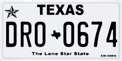 TX license plate DRO0674