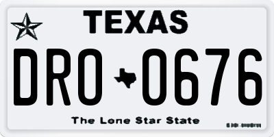 TX license plate DRO0676