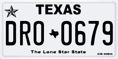 TX license plate DRO0679