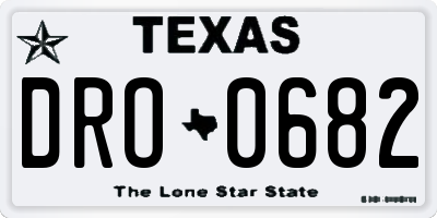TX license plate DRO0682