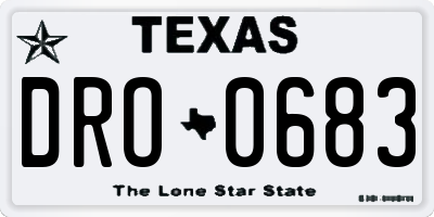 TX license plate DRO0683