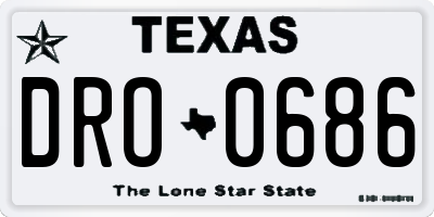 TX license plate DRO0686