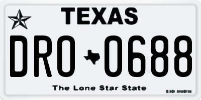 TX license plate DRO0688