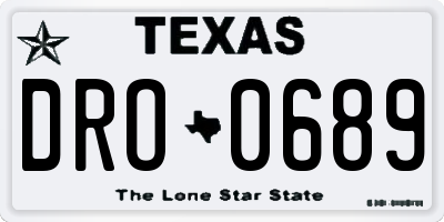 TX license plate DRO0689