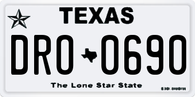 TX license plate DRO0690