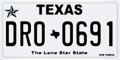 TX license plate DRO0691