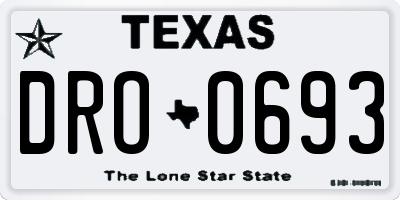 TX license plate DRO0693