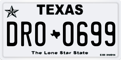 TX license plate DRO0699