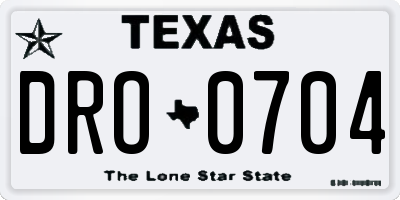 TX license plate DRO0704
