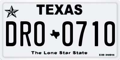 TX license plate DRO0710