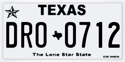 TX license plate DRO0712