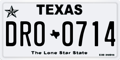 TX license plate DRO0714