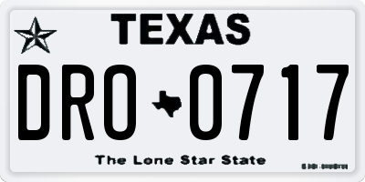 TX license plate DRO0717