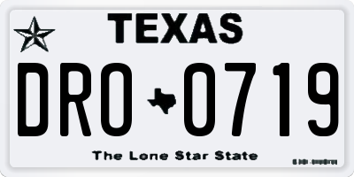 TX license plate DRO0719