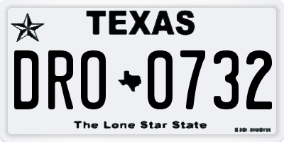 TX license plate DRO0732