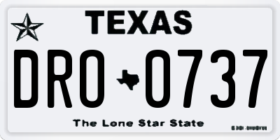 TX license plate DRO0737