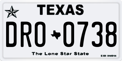 TX license plate DRO0738