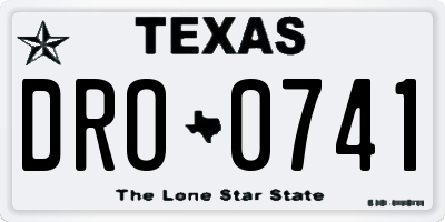 TX license plate DRO0741