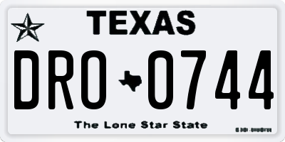 TX license plate DRO0744