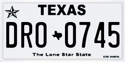 TX license plate DRO0745