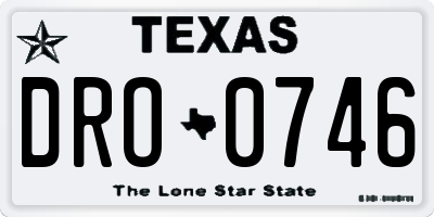 TX license plate DRO0746