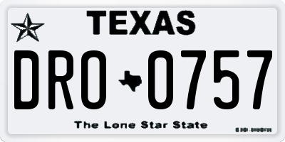 TX license plate DRO0757
