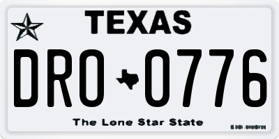 TX license plate DRO0776
