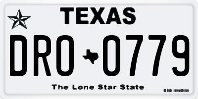 TX license plate DRO0779
