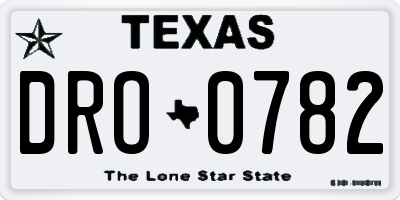 TX license plate DRO0782