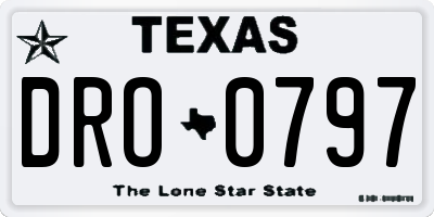 TX license plate DRO0797