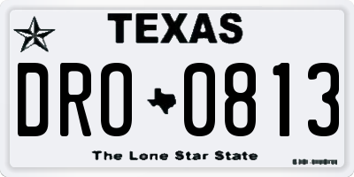 TX license plate DRO0813