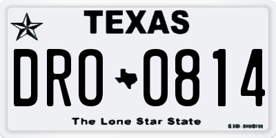TX license plate DRO0814
