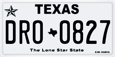 TX license plate DRO0827