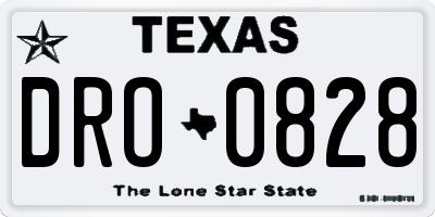 TX license plate DRO0828