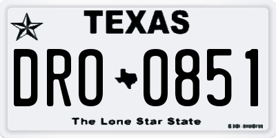 TX license plate DRO0851