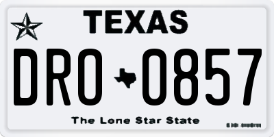 TX license plate DRO0857
