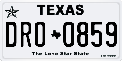 TX license plate DRO0859