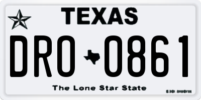 TX license plate DRO0861